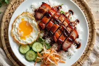 Hình ảnh Cơm xá xíu - trứng