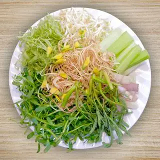 Rau thêm lẩu các loại (400g) - 35.000 ₫ tại Quán Mắm Bông Lau - Bún Mắm & Lẩu Mắm - Thích Quảng Đức