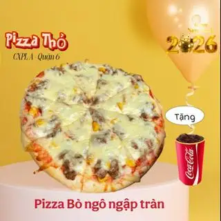 Hình ảnh Pizza Bò Bằm ngô ngọt (sz 17cm) + tặng 1 ly coca
