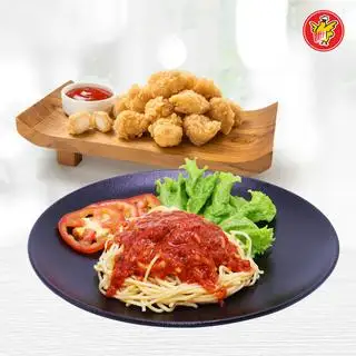 Mì Ý Bò Phô Mai + Gà Popcorn - 73.000 ₫ tại Gà Rán Five Star - Đường 26