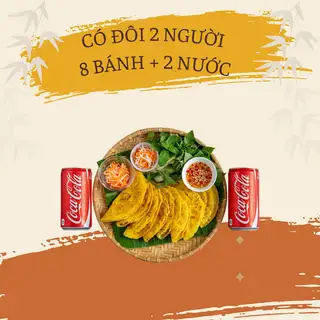 Hình ảnh Combo Có Đôi - 8 Bánh Xèo Tôm Thịt + 2 Nước