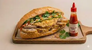 Hình ảnh Bánh Mỳ Trứng Chả Quế