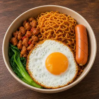 Hình ảnh Mì Trộn Indomie Trứng - Xúc Xích ( 1 vắt )