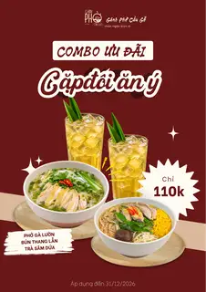 Hình ảnh Combo: Phở Gà Lườn - Bún Thang Gà Lẫn - 2 Trà Sâm Dứa