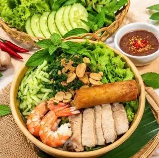 Hình ảnh Bún mắm nêm tôm + thịt + chả giò