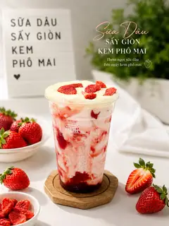 Hình ảnh Sữa dâu tây sấy giòn