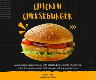 Hình ảnh Hamburger gà phô mai 