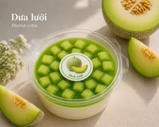 Panna Cotta Dưa lưới - 14.500 ₫ tại Chun Chin - Panna Cotta Trái Cây Tươi - Bùi Hữu Nghĩa
