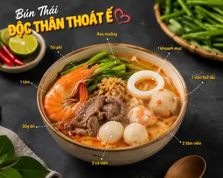 Bún Thái thập cẩm - 69.000 ₫ tại Lẩu & Bún Thái Kim Anh 168 - Ung Văn Khiêm