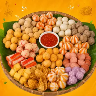Hình ảnh Combo 7 loại cá xiên sốt mắm tỏi ( phần 1 người )