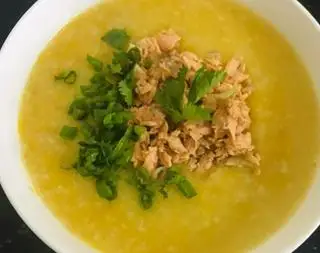 Hình ảnh Cháo cá hồi bí đỏ