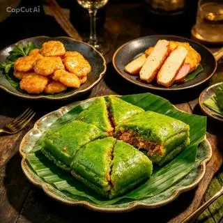 Hình ảnh combo bánh chưng cốm non nhân nhiều thịt lợn nạc+200g ức gà nướng healthy+200g chả ức gà tôm 