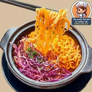 Hình ảnh Mỳ Cay Khô/Nước + Bắp Cải Tím + Nấm Kim Châm