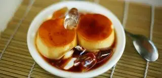 Hình ảnh bánh flan ly ( 2 cái, đá + cafe)