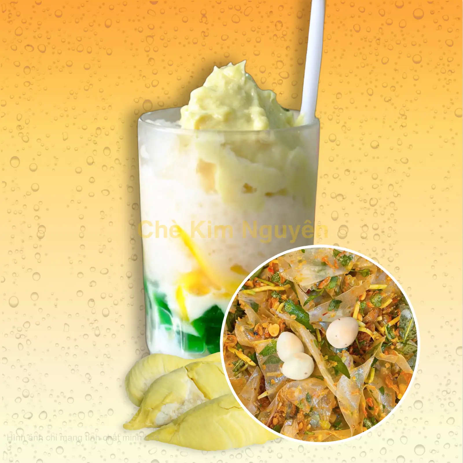 Hình ảnh Combo Chè Thái & Bánh Tráng Trộn Mỡ Hành Cay