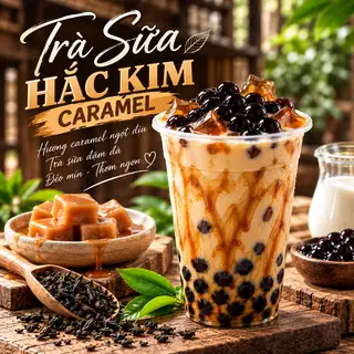 Hình ảnh Trà Sữa Hắc Kim Caramel