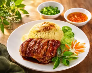 Hình ảnh Cơm Má Đùi Gà sốt Teriyaki 