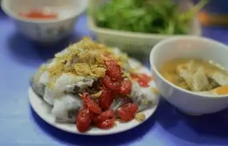 Hình ảnh Bánh cuốn nhân thịt + lạp xưởng