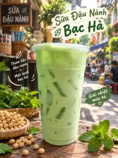 Hình ảnh Sữa Đậu Nành Bạc Hà ly 700ml