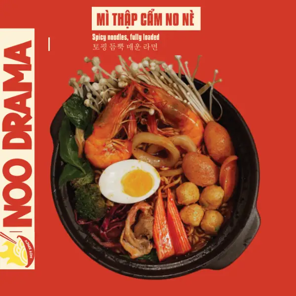 MỲ CAY THẬP CẨM NO NÊ - 94.000 ₫ tại Noo Drama - Mì Cay, Mì Tương Đen & Mì Xào Hàn Quốc - Lê Văn Sỹ