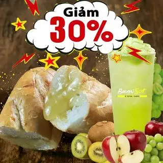 Hình ảnh COMBO Trà Chiều (1 Trà Trái Cây Kiwi Nho Tươi + 1  Bánh Mì Sốt Bơ)
