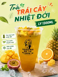 TRÀ TRÁI CÂY 1300ml - 53.000 ₫ tại Bếp Nhà A Zhú Sứa Mắm Nhĩ - Chân Gà Sốt Thái, Trà Sữa & Trà Trái Cây - Đường Số 4
