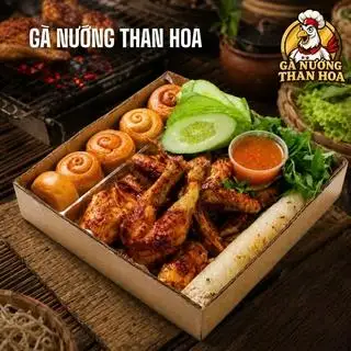 Hình ảnh 1 con gà nướng Sốt Ngũ Vị +2 ống cơm lam+ kèm rau dưa nước chấm 2 loại