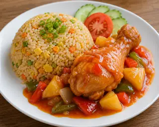 Hình ảnh Cơm Đùi Gà sốt đặc biệt