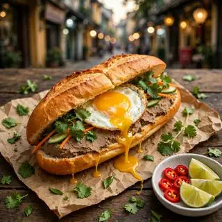 Hình ảnh Bánh Mì Pate Trứng