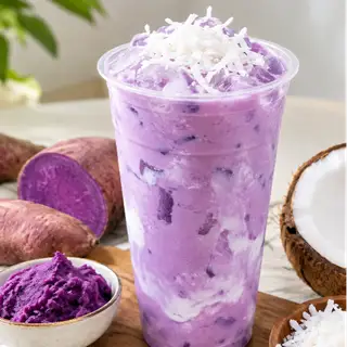 Hình ảnh Sữa khoai lang tím tươi cốt dừa