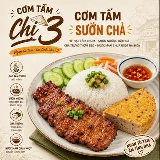 Cơm Tấm Sườn Chả Hấp - 55.000 ₫ tại Cơm Tấm Chị 3 - Vườn Chuối