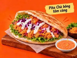 Hình ảnh Bánh mì Pita chà bông tôm càng