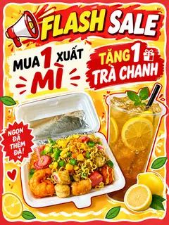 Hình ảnh mì trộn đặc biệt + tặng 1 trà chanh thach dừa