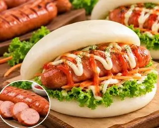 Hình ảnh Bao kẹp Xúc Xích Phô Mai