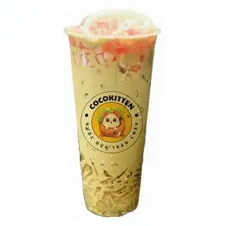 Hình ảnh Trà sữa trân châu dừa non + rau câu sợi (500ml)
