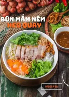 Bún mắm nêm heo quay - 78.000 ₫ tại Bún Chả Hà Nội LaLa - Nguyễn Thượng Hiền