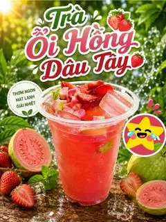 Hình ảnh Trà Ổi Hồng Dâu Tây