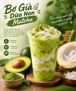 Hình ảnh Bơ Già Dừa Non Matcha