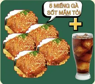 5 Miếng Gà Sốt Mắm Tỏi TẶNG 1 Pepsi - 255.000 ₫ tại Cơm Gà Yes Yes - Nguyễn Hữu Thọ