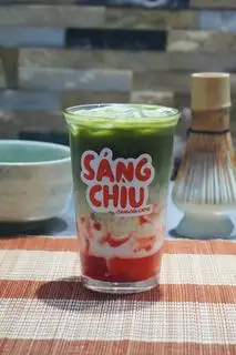 Matcha latte dâu - 49.000 ₫ tại Sáng Chìu Cà Phê - Matcha & Cacao - Phạm Văn Hai