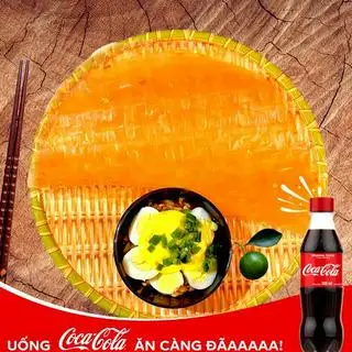 Hình ảnh Bánh tráng chấm bơ mỡ hành trứng cút - Cocacola