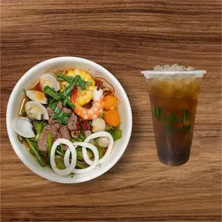 COMBO 1 Bún Thái Cay Siêu Topping + 1 Hồng Trà Trân Châu - 82.000 ₫ tại Bún Thái Nhà Kem - Huỳnh Tấn Phát