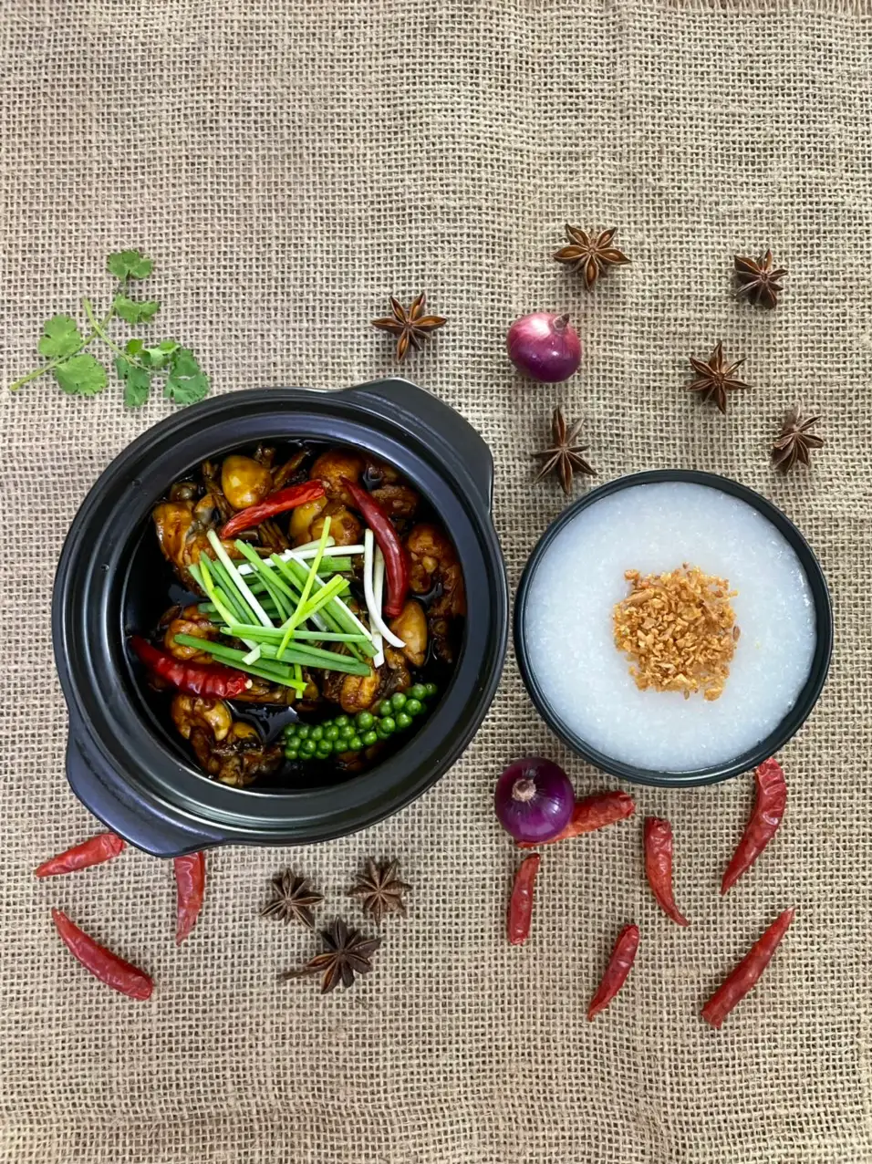 Hình ảnh Cháo ếch 2 con ( cháo tỏi phi )