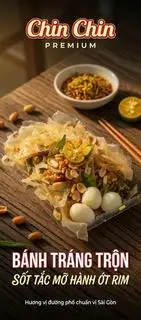 Bánh tráng dẻo trộn sốt tắc mỡ hành ớt rim - 40.000 ₫ tại Chin - Bánh Tráng Trộn, Mì Trộn & Trà Khổng Lồ - Bình Giã