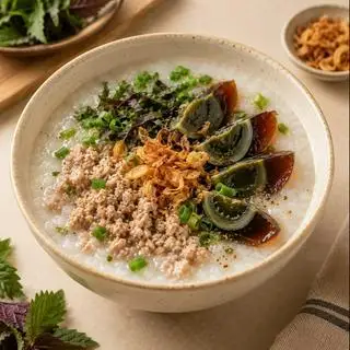 Hình ảnh Cháo thịt bằm trứng bắc thảo 