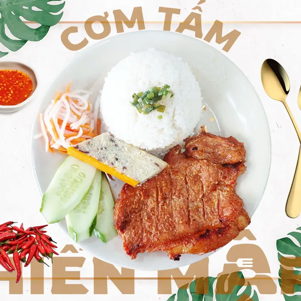 Cơm sườn chả - 65.000 ₫ tại Cơm Tấm Hiển Mập - Bùi Hữu Nghĩa