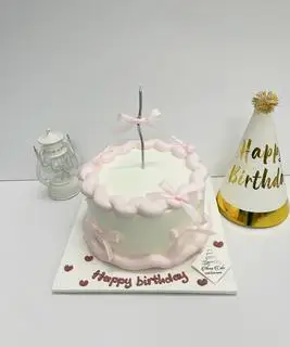 Hình ảnh bánh nơ hồng 13cm
