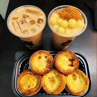 Hình ảnh Combo 5 bánh trứng eggtart + trà sữa pho mai