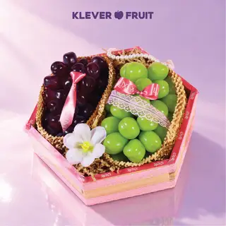 Hình ảnh Khay Quà Lục Giác 20/10 - Nho Shine Muscat & Royal Vine - Sánh Đôi - Gift Hamper - Klever Fruit