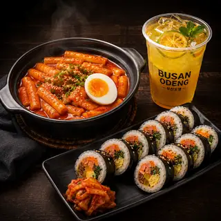 Hình ảnh Combo tokbokki cay - kimbap - trà tắc